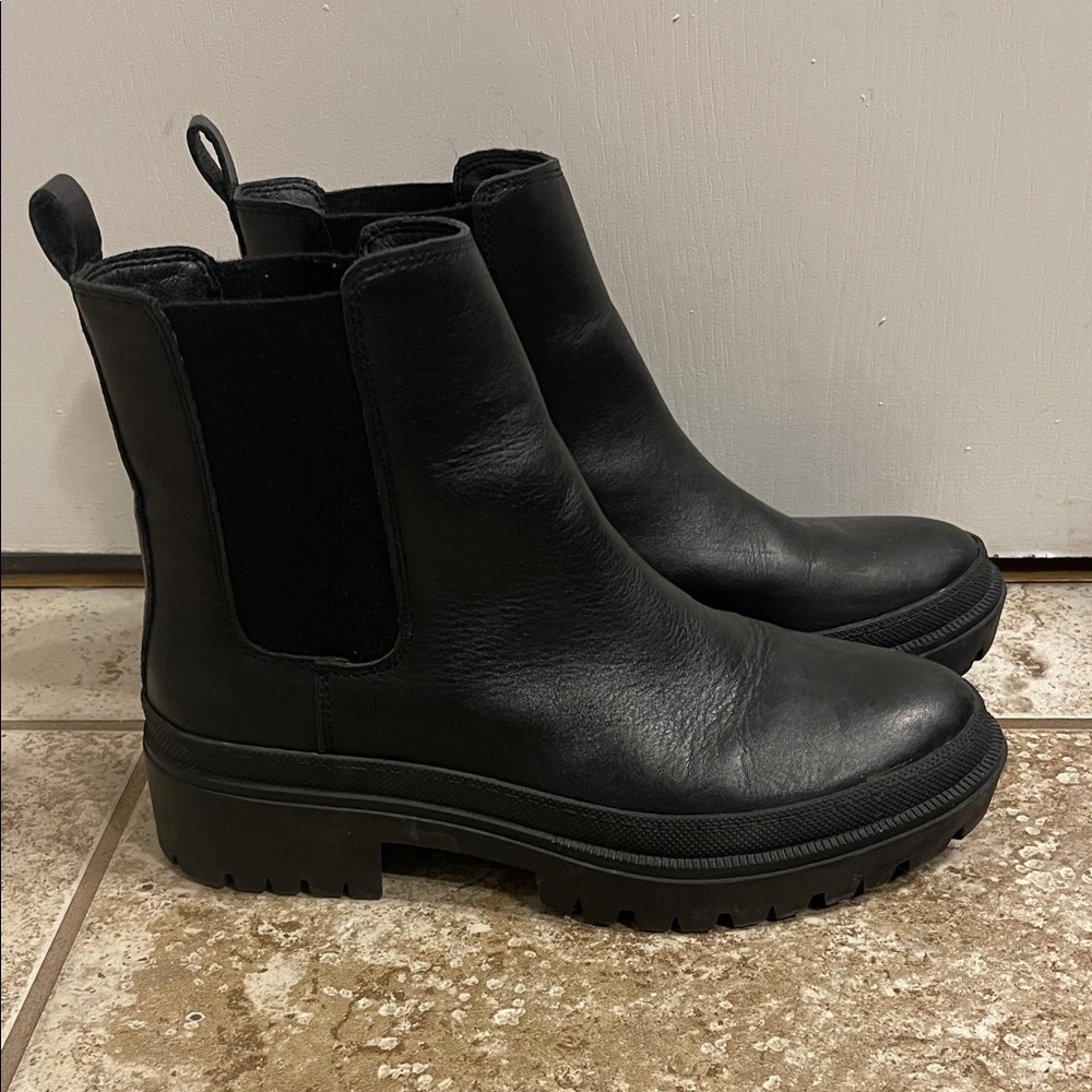 Lucky Brand Black Chunky Sole Boots